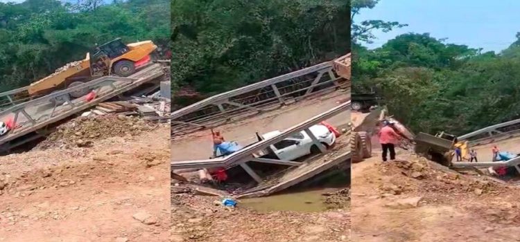 En San Luis Potosí se desploma un puente en comunidad de Palictla