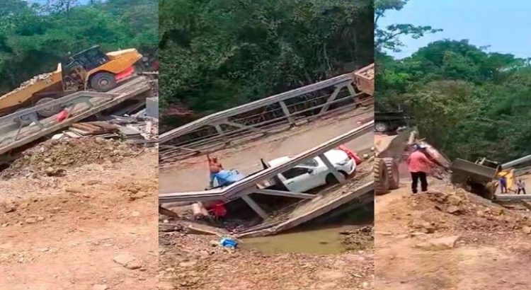 En San Luis Potosí se desploma un puente en comunidad de Palictla