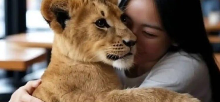 Ofrece restaurante abrazos… de cachorros de león